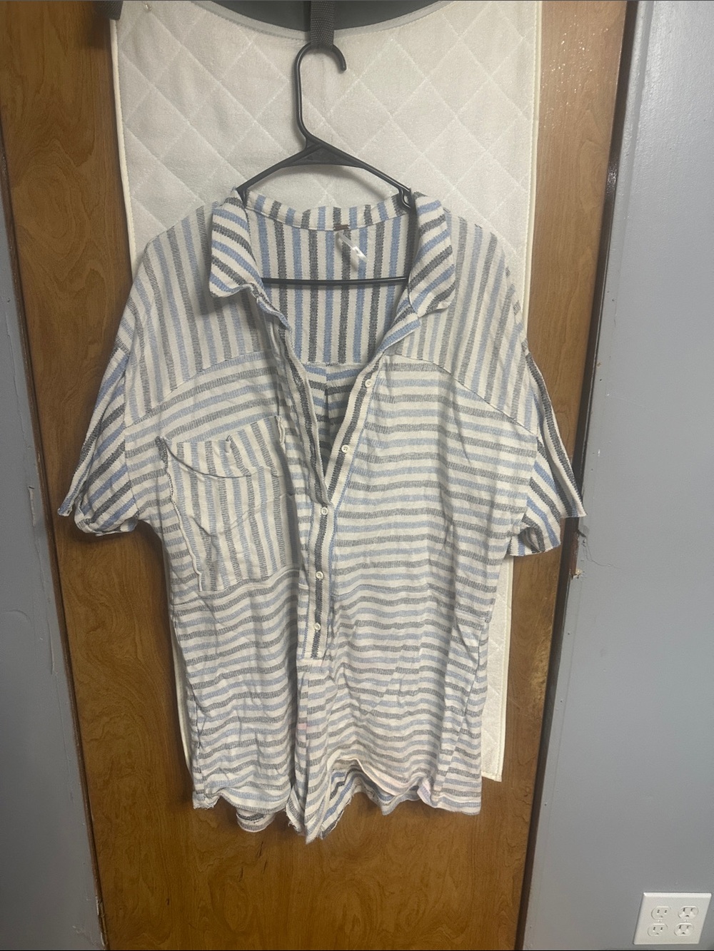 Free People Striped Romper — White & Blue